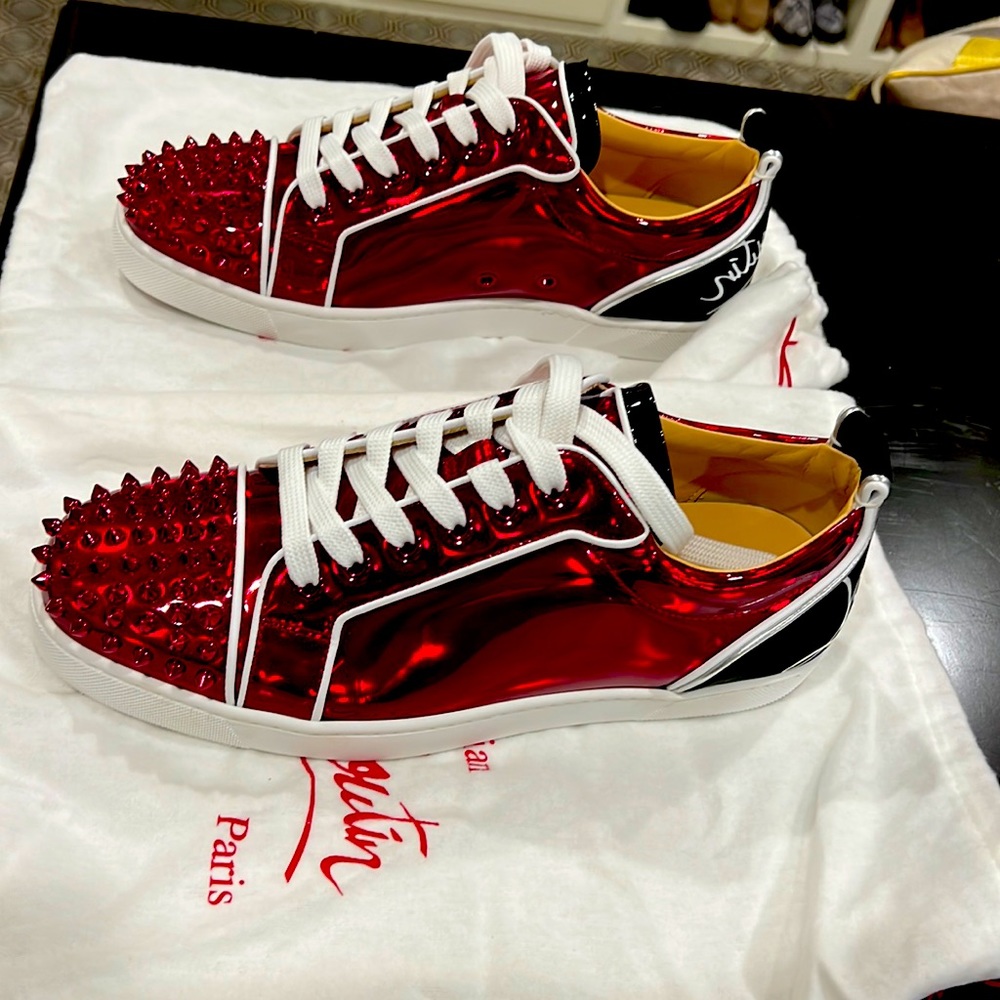 Christian Louboutin Mens Red Spike shoes - size 42 1/2.